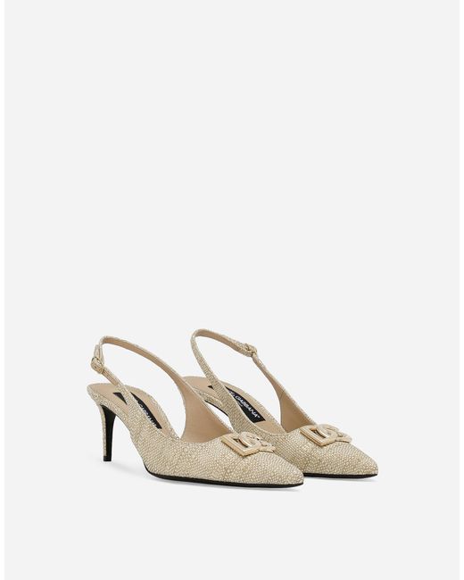 Dolce & Gabbana スリングバックシューズ ラフィア Natural