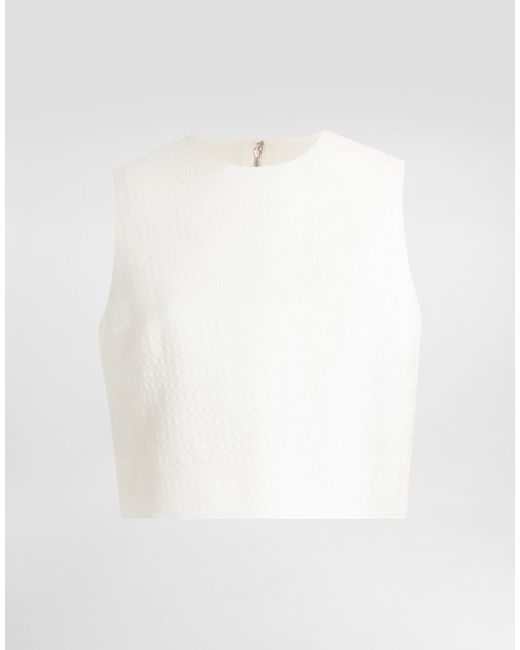 Dolce & Gabbana White Stretch Mat Top