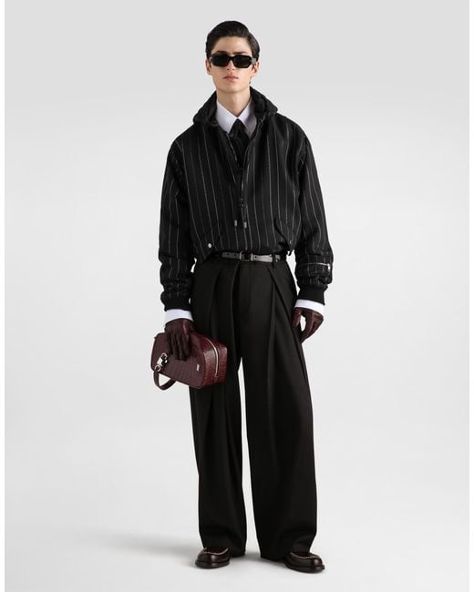 Dolce & Gabbana Black Virgin Wool Gabardine Trousers� for men