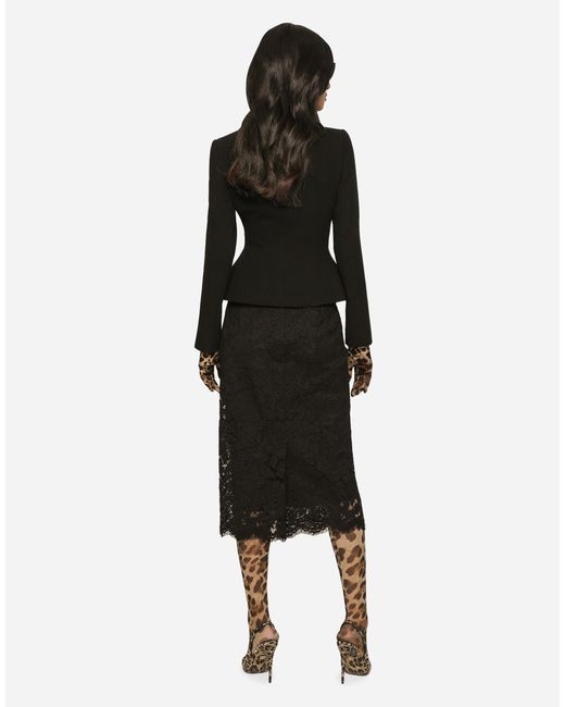 Dolce & Gabbana Single-Breasted Virgin Wool Jacket Black