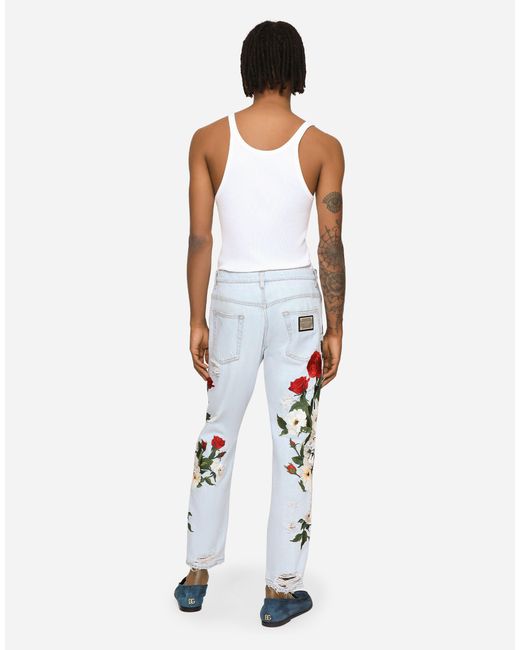 \u0026 Gabbana Denim Loose Light Blue Jeans 