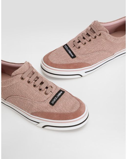 Dolce & Gabbana Pink Dg Sailing Linen Sneakers for men