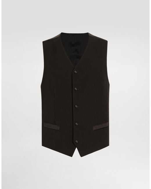 メンズ Dolce & Gabbana Wool And Silk Vest Black
