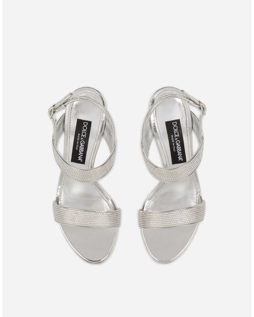 Dolce & Gabbana White Keira Satin Sandals