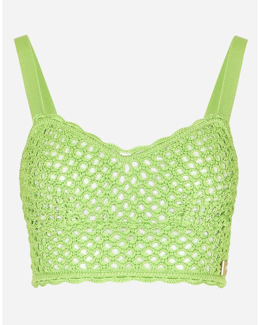 Top reggiseno in crochet di Dolce & Gabbana in Verde | Lyst