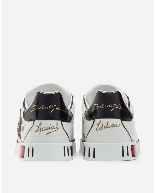 Dolce & Gabbana White Limited Edition Portofino Sneakers for men