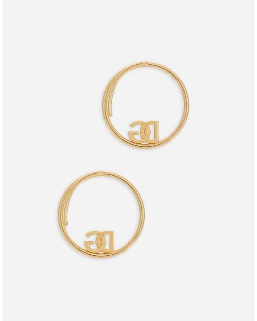 Dolce & Gabbana Metallic Ear Cuff Earrings With Dg Logo And Rhinestones