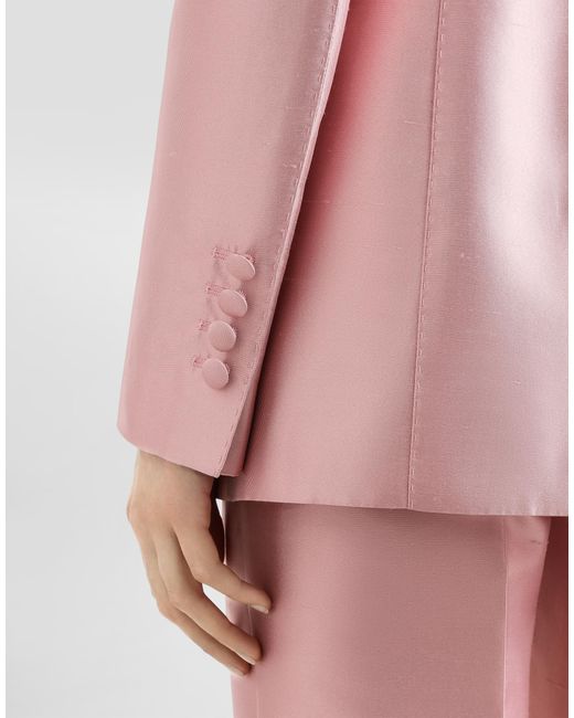 Dolce & Gabbana Pink Silk Shantung Single-Breasted Jacket