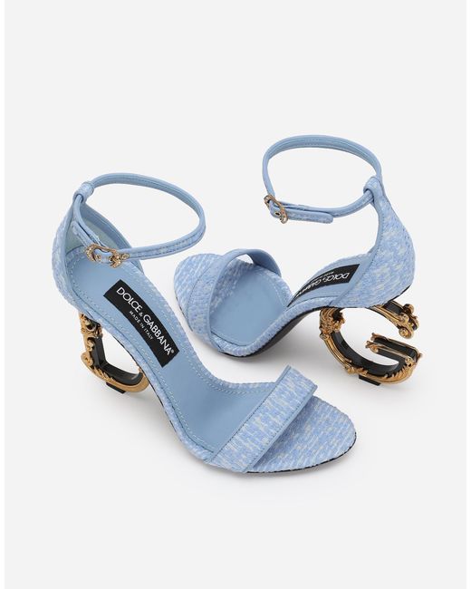 【DOLCE&GABBANA】バロックDG ブークレ ファブリック サンダル Dolce & Gabbana バロックDg ディテール ブークレ ファブリック