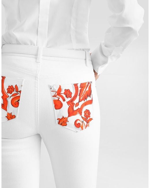Dolce & Gabbana White Pantalone 5 Tasche