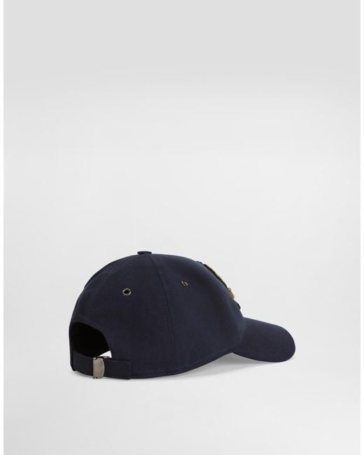 Dolce & Gabbana Blue Washed-Effect Drill Baseball Cap for men