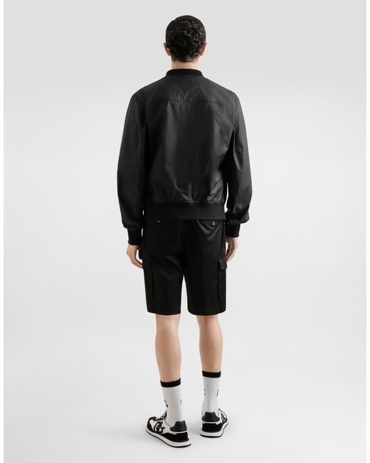 Dolce & Gabbana Black Technical Fabric Bomber Jacket With Tag for men