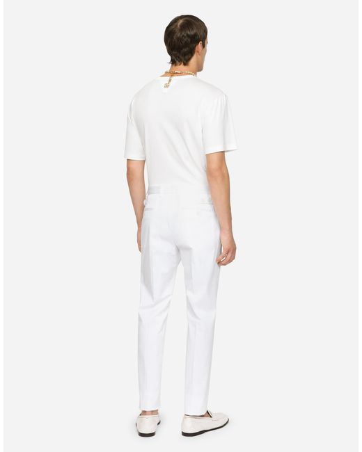 メンズ Dolce & Gabbana パンツ ストレッチコットン White