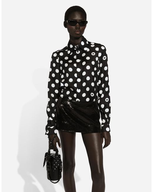 Dolce & Gabbana Black Miniskirt With Micro-Sequin Embellishment