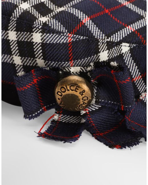 Dolce & Gabbana Multicolor Tartan Beret With Applications
