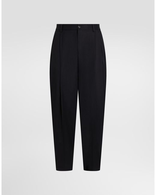 Dolce & Gabbana Blue Flannel Trousers for men