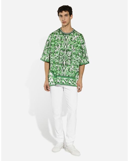 Dolce & Gabbana Green Majolica T-Shirt for men