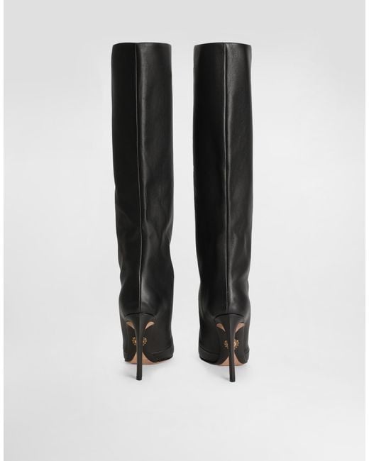 Dolce & Gabbana Devotion Calfskin Boots Black
