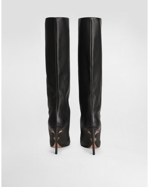 Dolce & Gabbana Black Devotion Calfskin Boots
