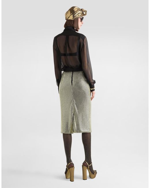 Dolce & Gabbana Black Silk Chiffon Shirt With Pussy-Bow