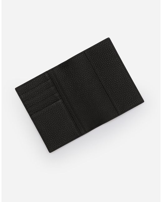 Dolce & Gabbana White Deerskin-print Calfskin Passport Holder for men