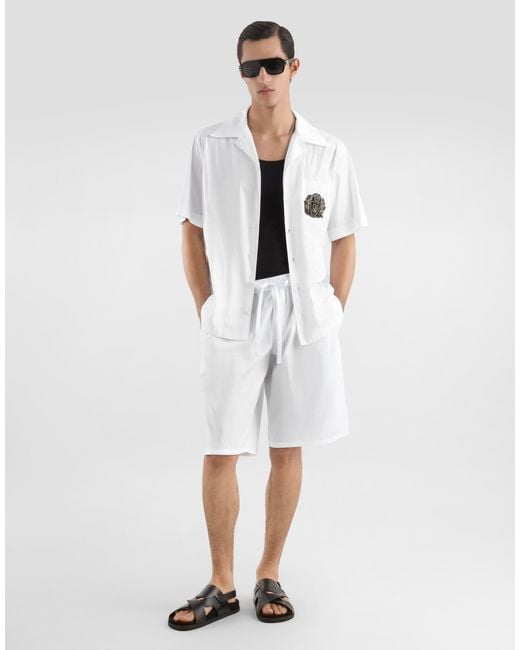 Dolce & Gabbana White Vanity Cotton Bermuda Shorts for men