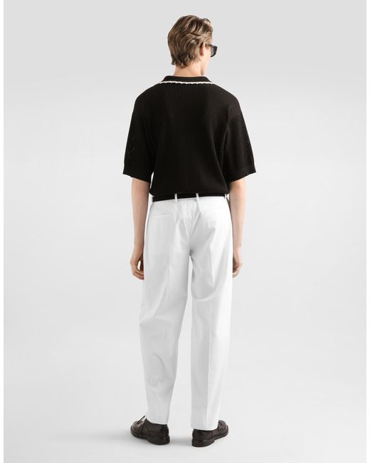 Dolce & Gabbana Black Cotton Polo Shirt for men