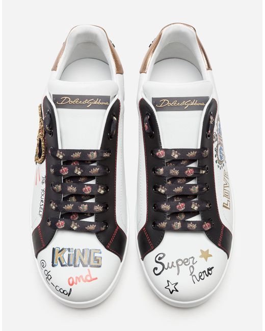 calfskin nappa portofino sneakers with patch