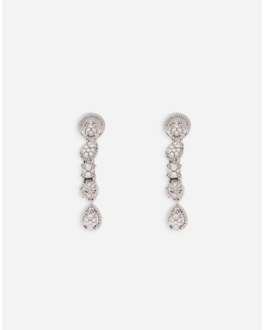 Dolce & Gabbana イージーダイアモンド イヤリング 18Kホワイトゴールド パヴェダイアモンド Natural