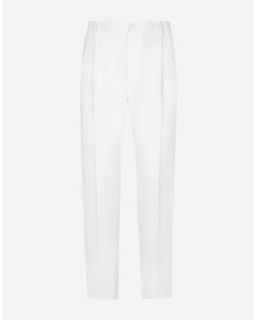 Dolce & Gabbana White Pantalone for men