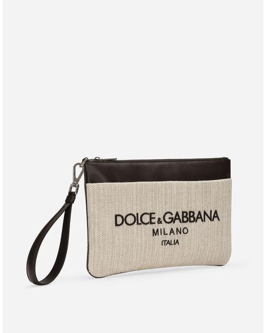 メンズ Dolce & Gabbana キャンバス ポーチ Natural