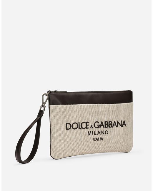 Dolce & Gabbana Natural Canvas Pouch for men