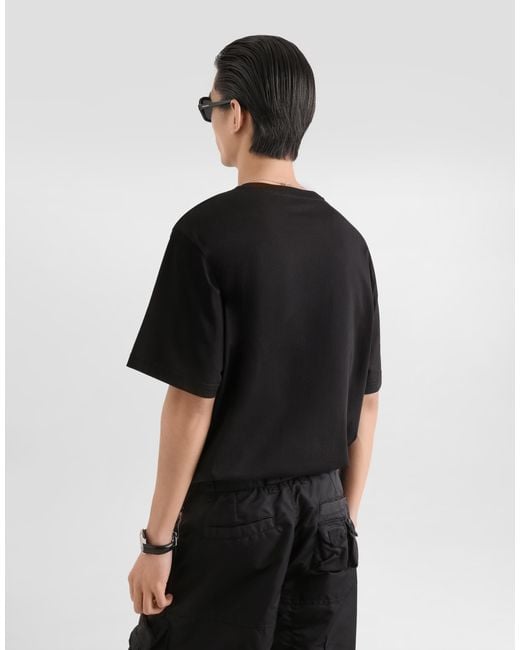 Dolce & Gabbana Jersey T-Shirt With Patch in Black für Herren