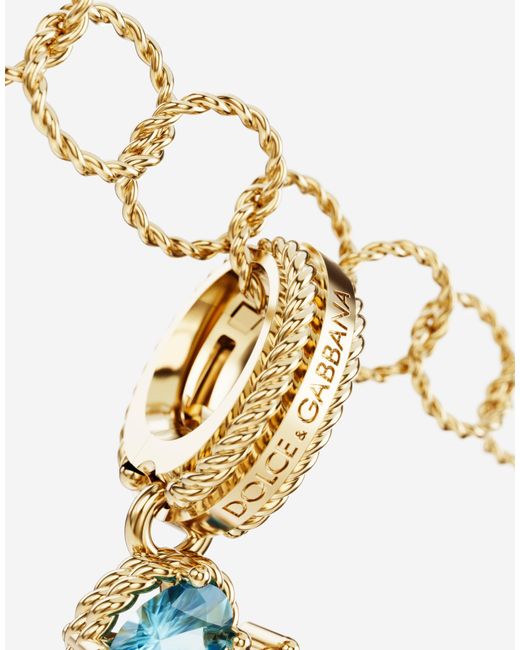 Dolce & Gabbana Metallic Charm R Lettering 18-Carat And Multicolored Gems
