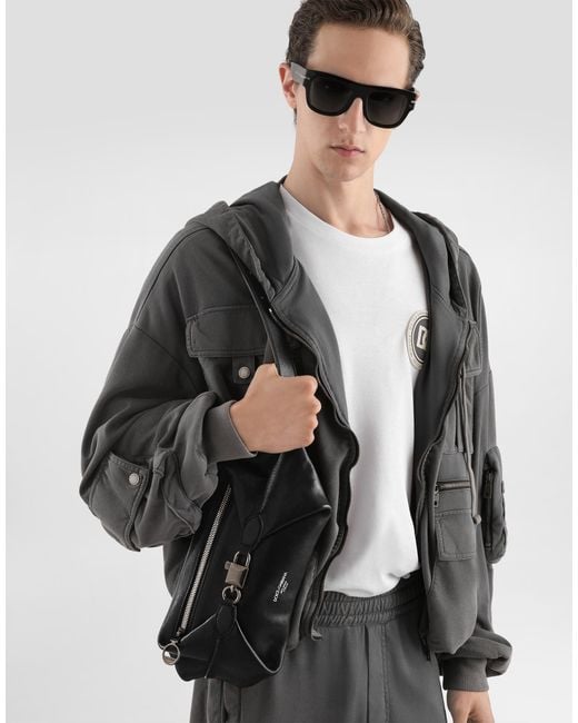 Dolce & Gabbana Black Lock Belt Bag for men