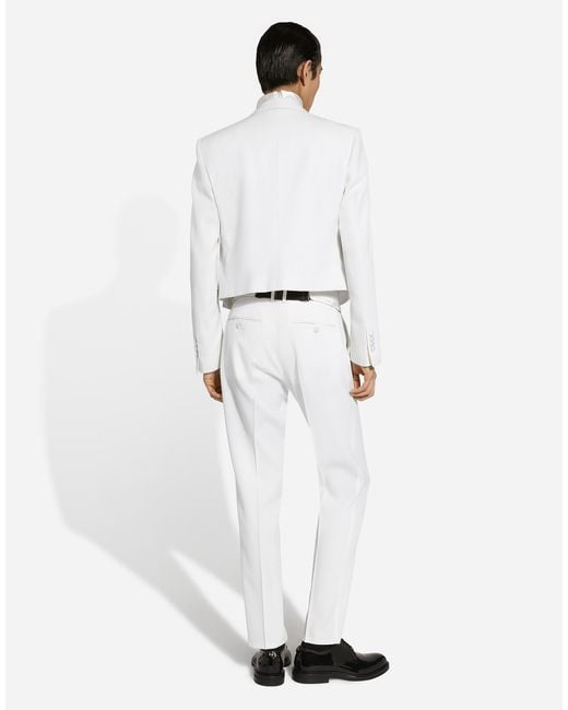 Dolce & Gabbana White Single-Breasted Sicilia-Fit Jacket With Faux Vest for men