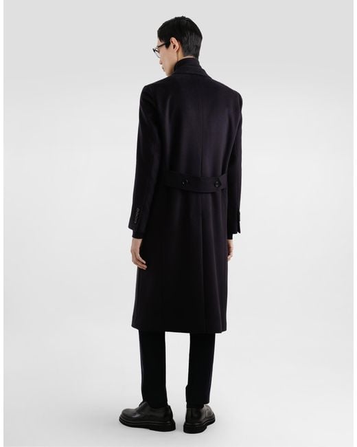 Dolce & Gabbana Blue Garment-Dyed Velvet Trousers for men