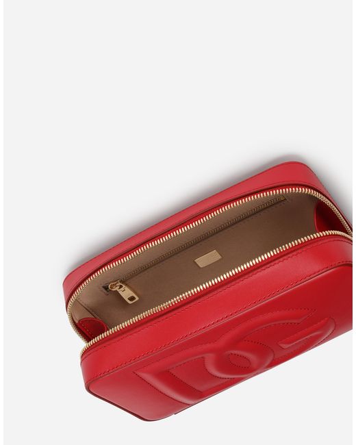 Dolce & Gabbana Red Kleine Camera Bag Dg Logo Bag Aus Kalbsleder