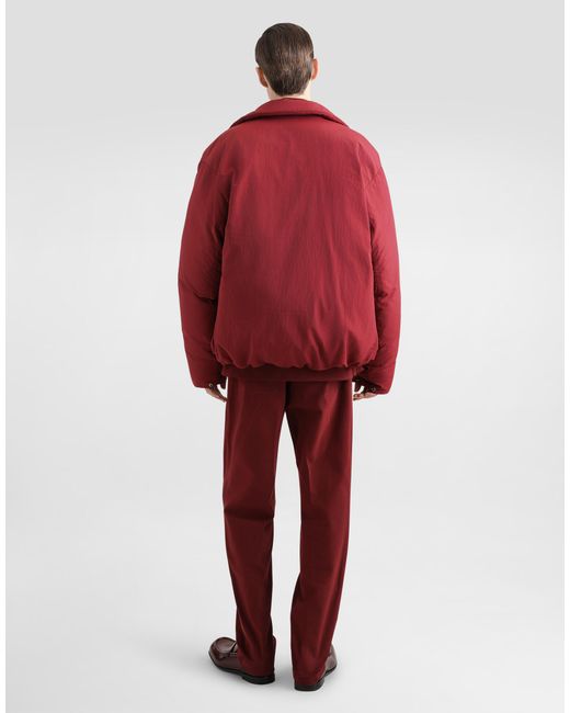 メンズ Dolce & Gabbana ロゴプレート コットン Tシャツ Red