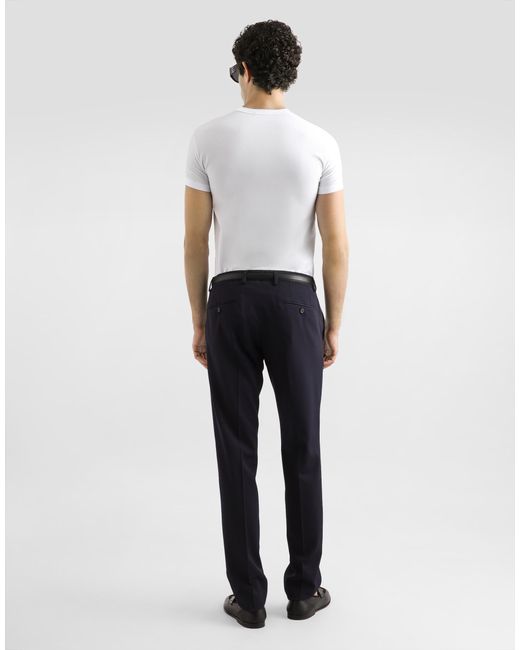 Dolce & Gabbana Bi-Stretch Wool Canvas Trousers in Blue für Herren