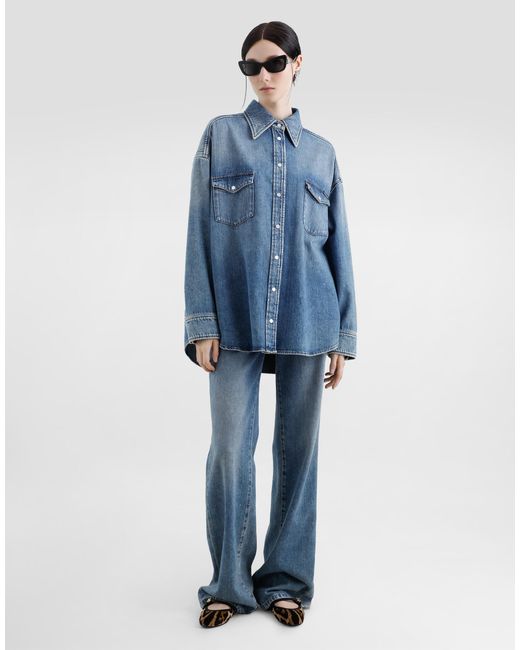 Dolce & Gabbana Blue Oversize Denim Shirt