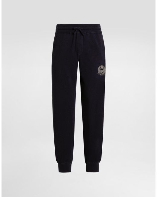 Dolce & Gabbana Blue Smooth Cashmere Trousers for men