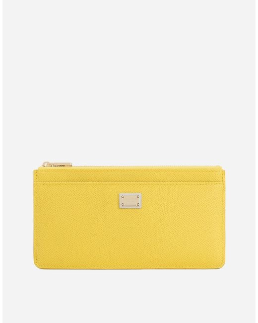 Dolce & Gabbana Yellow Large Card Holder With Tag