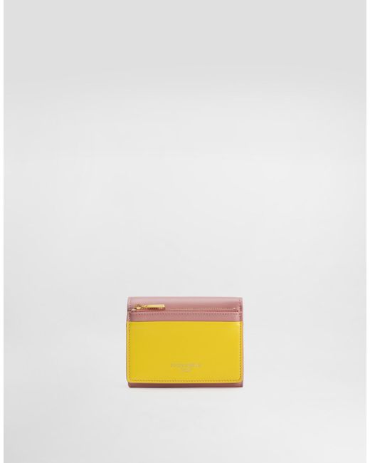 Dolce & Gabbana Calfskin Wallet With Dg Logo Pink