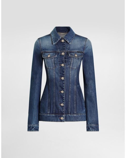 Dolce & Gabbana Blue Denim Single-Breasted Jacket