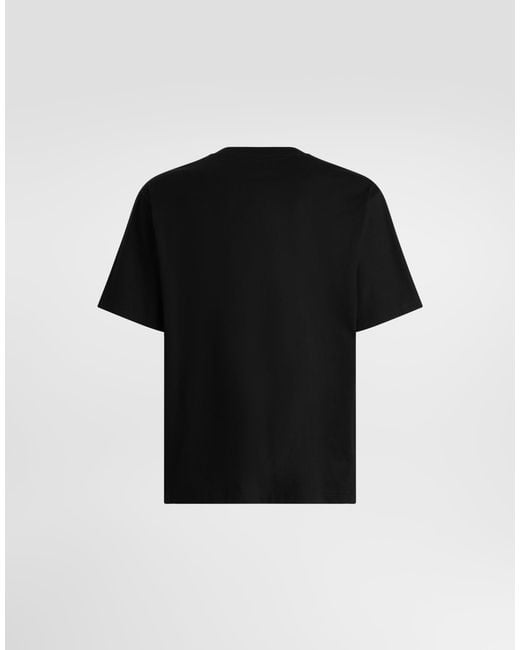 Dolce & Gabbana Black Cotton T-Shirt for men