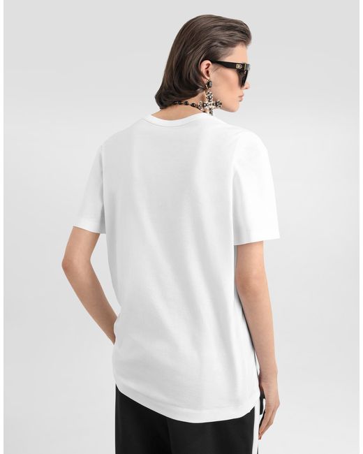 Dolce & Gabbana White Cotton T-Shirt