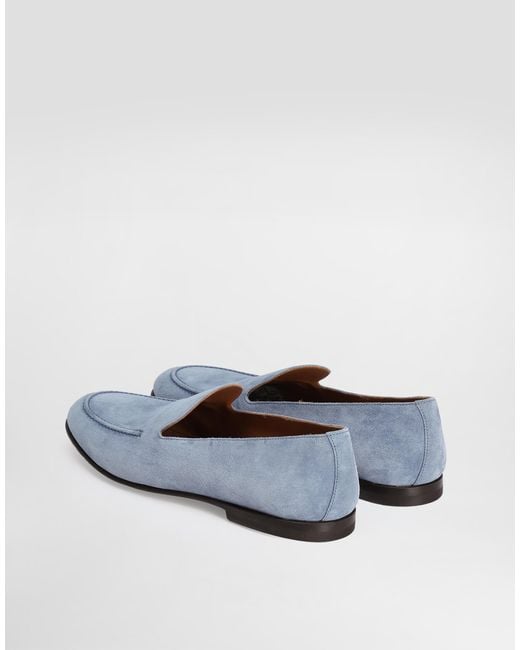 Dolce & Gabbana Blue Split Suede Shoes for men
