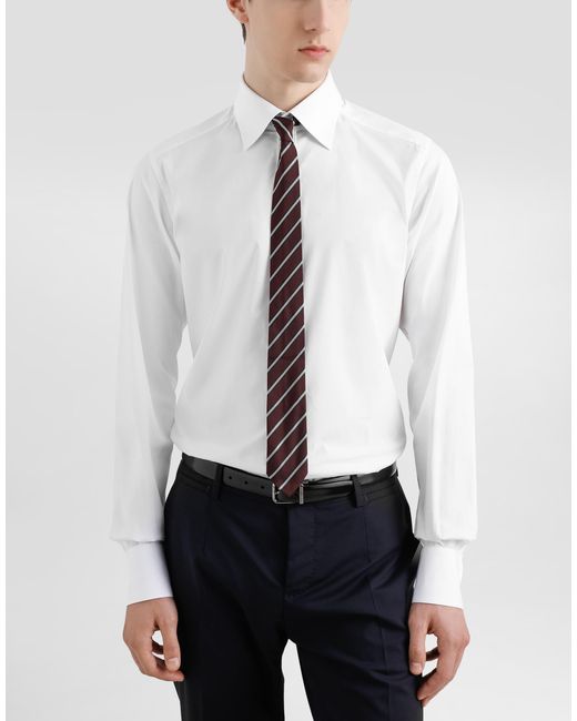 Corbata Martini En Jacquard Microdibujos Dolce & Gabbana de hombre de color White
