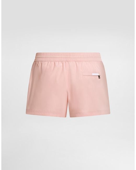 Dolce & Gabbana Pink Swim Boxer Shorts With Logo for men